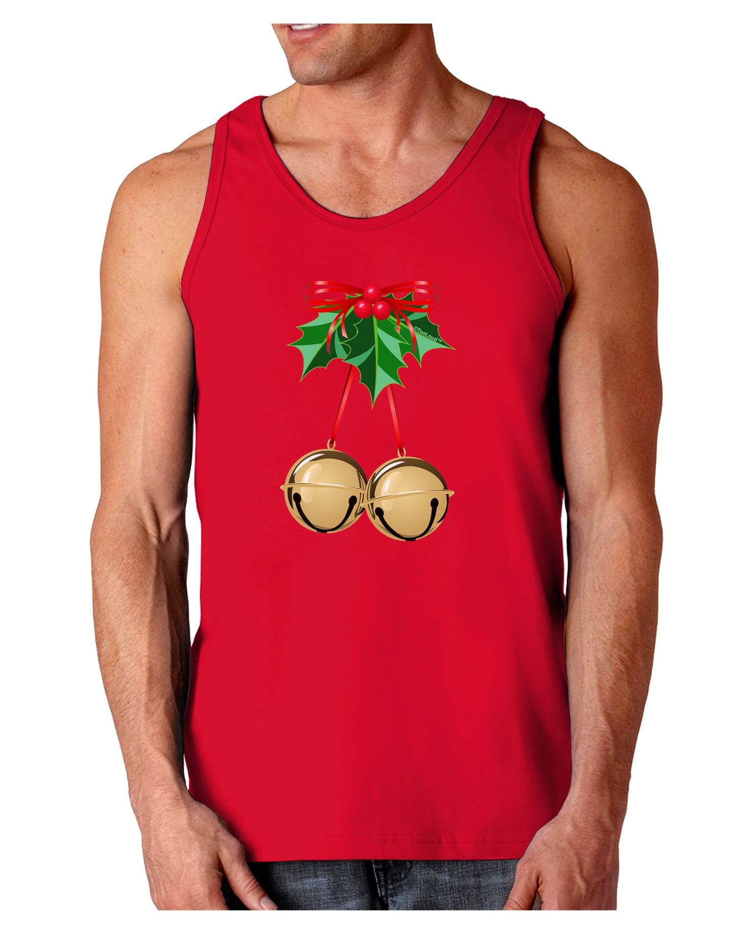 Jingle Balls Dark Loose Tank Top-Mens Loose Tank Top-TooLoud-Red-Small-Davson Sales