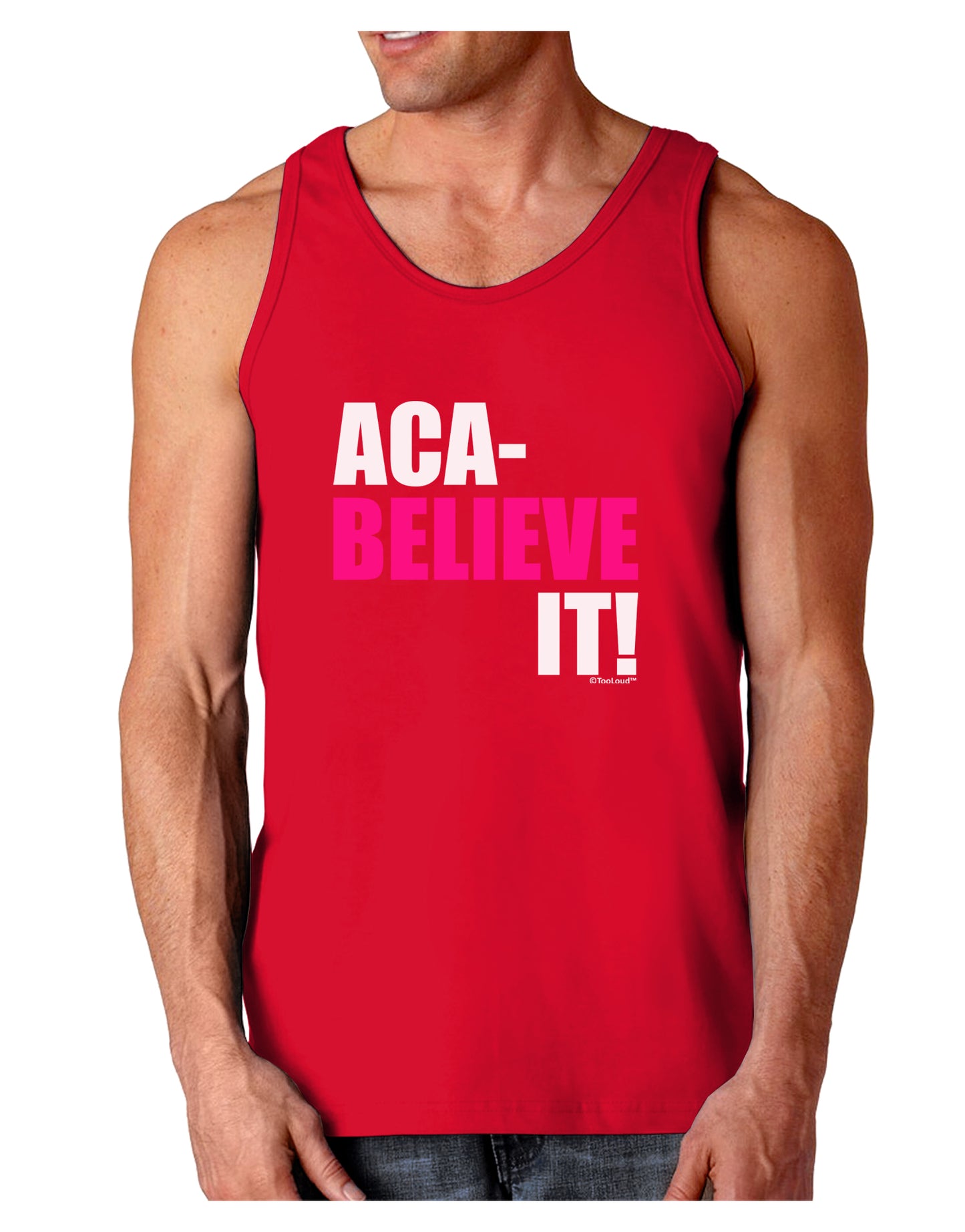 Aca Believe It Dark Loose Tank Top-Mens Loose Tank Top-TooLoud-Red-Small-Davson Sales