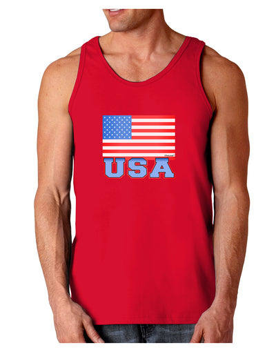 USA Flag Dark Loose Tank Top by TooLoud-Mens Loose Tank Top-TooLoud-Red-Small-Davson Sales