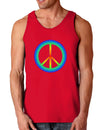 Halftone Peace Dark Loose Tank Top-Mens Loose Tank Top-TooLoud-Red-Small-Davson Sales