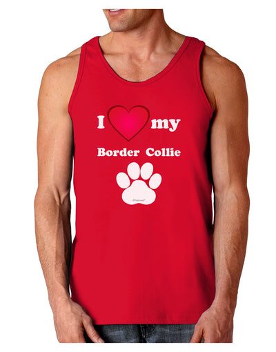 I Heart My Border Collie Dark Loose Tank Top by TooLoud-Mens Loose Tank Top-TooLoud-Red-Small-Davson Sales