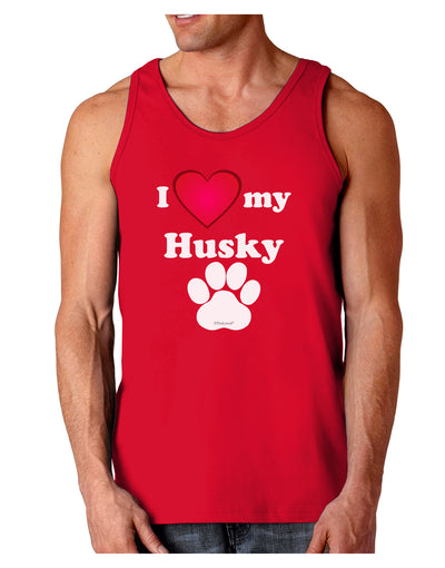 I Heart My Husky Dark Loose Tank Top by TooLoud-Mens Loose Tank Top-TooLoud-Red-Small-Davson Sales