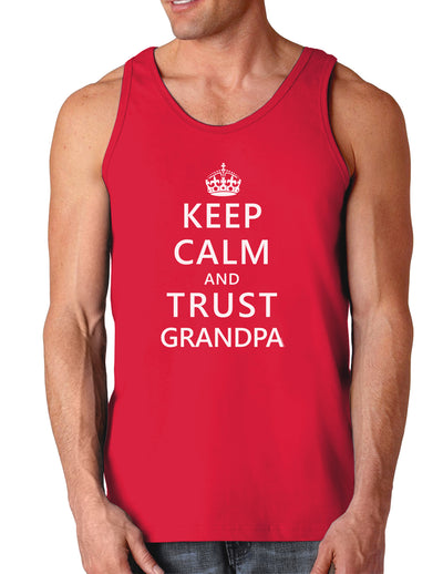 Keep Calm and Trust Grandpa Dark Loose Tank Top-Mens Loose Tank Top-TooLoud-Red-Small-Davson Sales