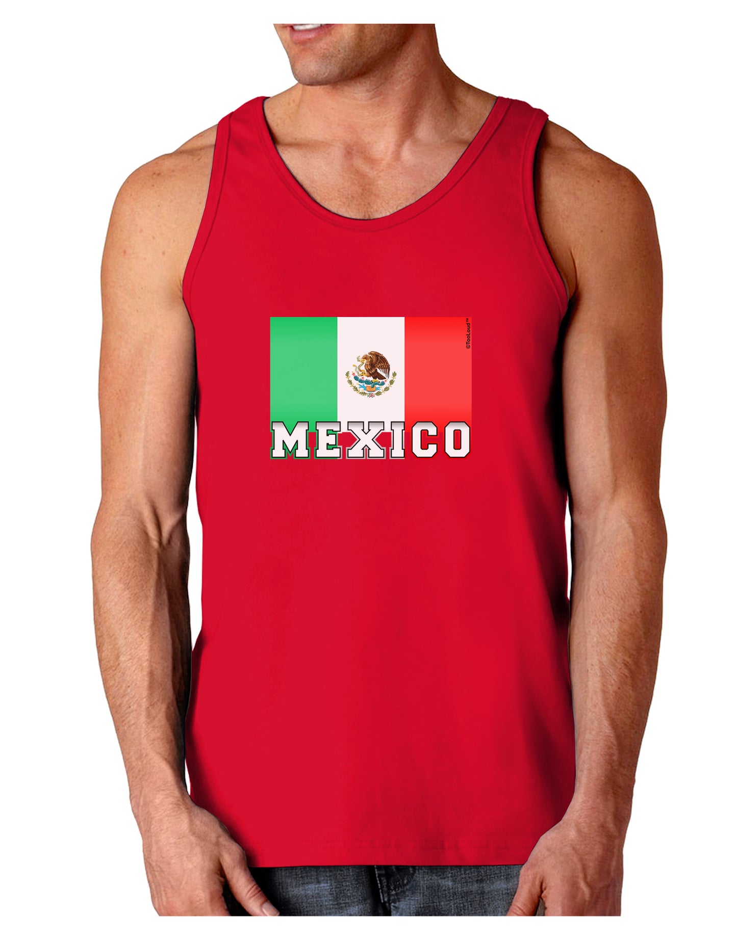 Mexico Flag Dark Dark Loose Tank Top-Mens Loose Tank Top-TooLoud-Red-Small-Davson Sales