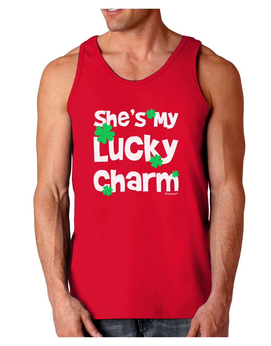 She's My Lucky Charm - Matching Couples Design Dark Loose Tank Top by TooLoud-Mens Loose Tank Top-TooLoud-Black-Small-Davson Sales