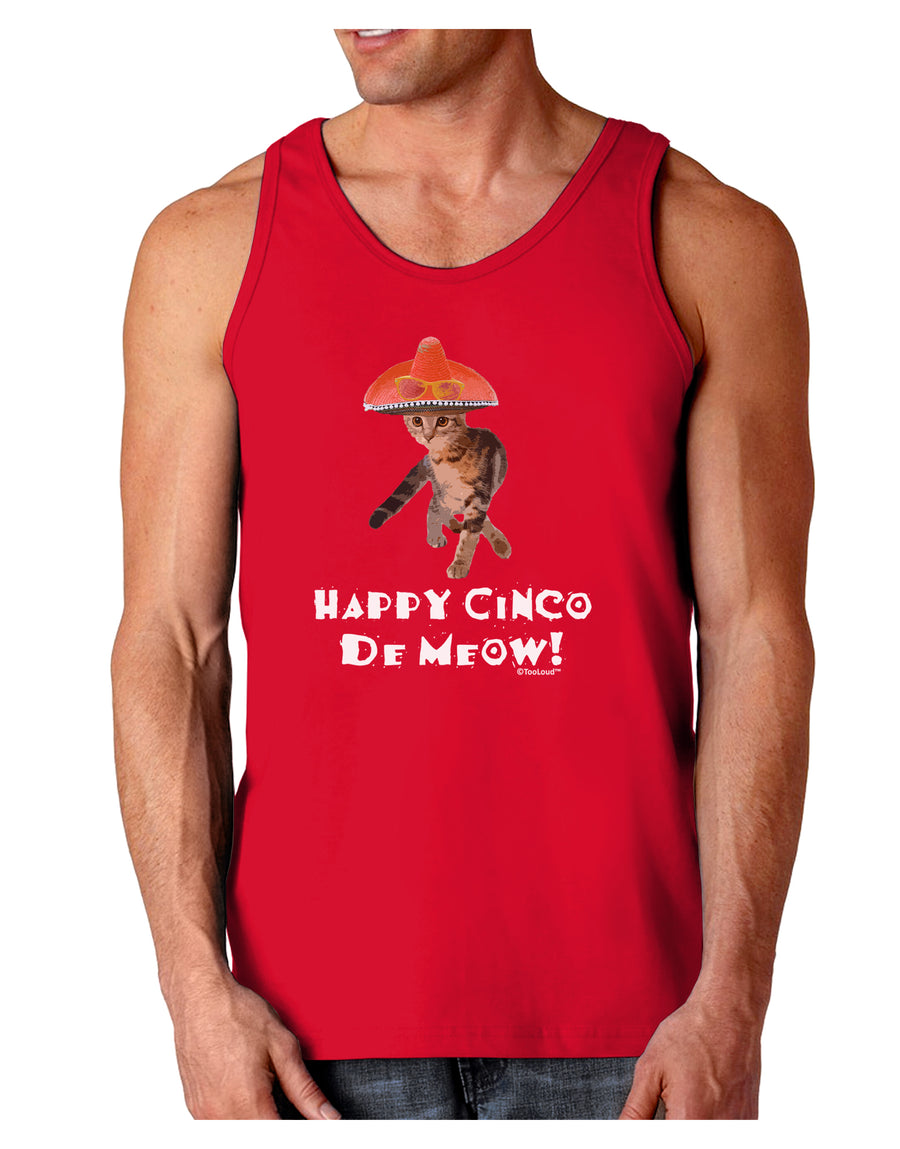 Cat with Pink Sombrero - Happy Cinco de Meow Dark Loose Tank Top by TooLoud-Mens Loose Tank Top-TooLoud-Black-Small-Davson Sales