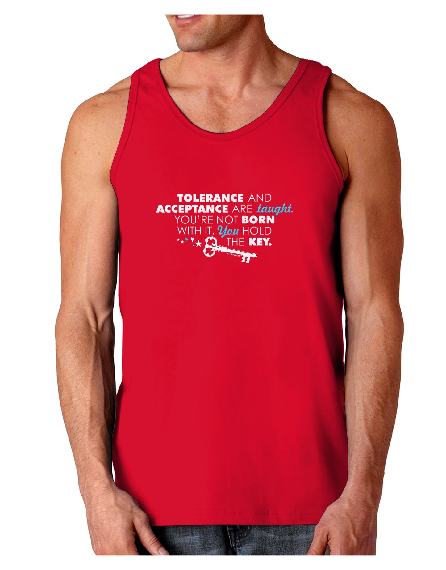 Tolerance And Acceptance Dark Loose Tank Top-Mens Loose Tank Top-TooLoud-Red-Small-Davson Sales