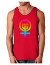 Rainbow Distressed Feminism Symbol Dark Loose Tank Top-Mens Loose Tank Top-TooLoud-Red-Small-Davson Sales