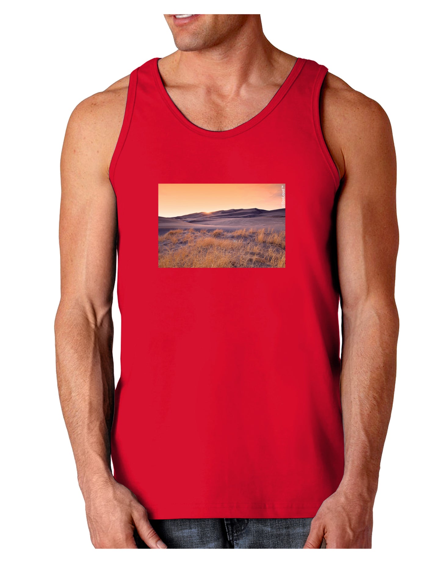 Colorado Sand Dunes Dark Loose Tank Top-Mens Loose Tank Top-TooLoud-Red-Small-Davson Sales