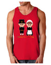 Cute Pilgrim Couple Happy Thanksgiving Dark Loose Tank Top-Mens Loose Tank Top-TooLoud-Red-Small-Davson Sales