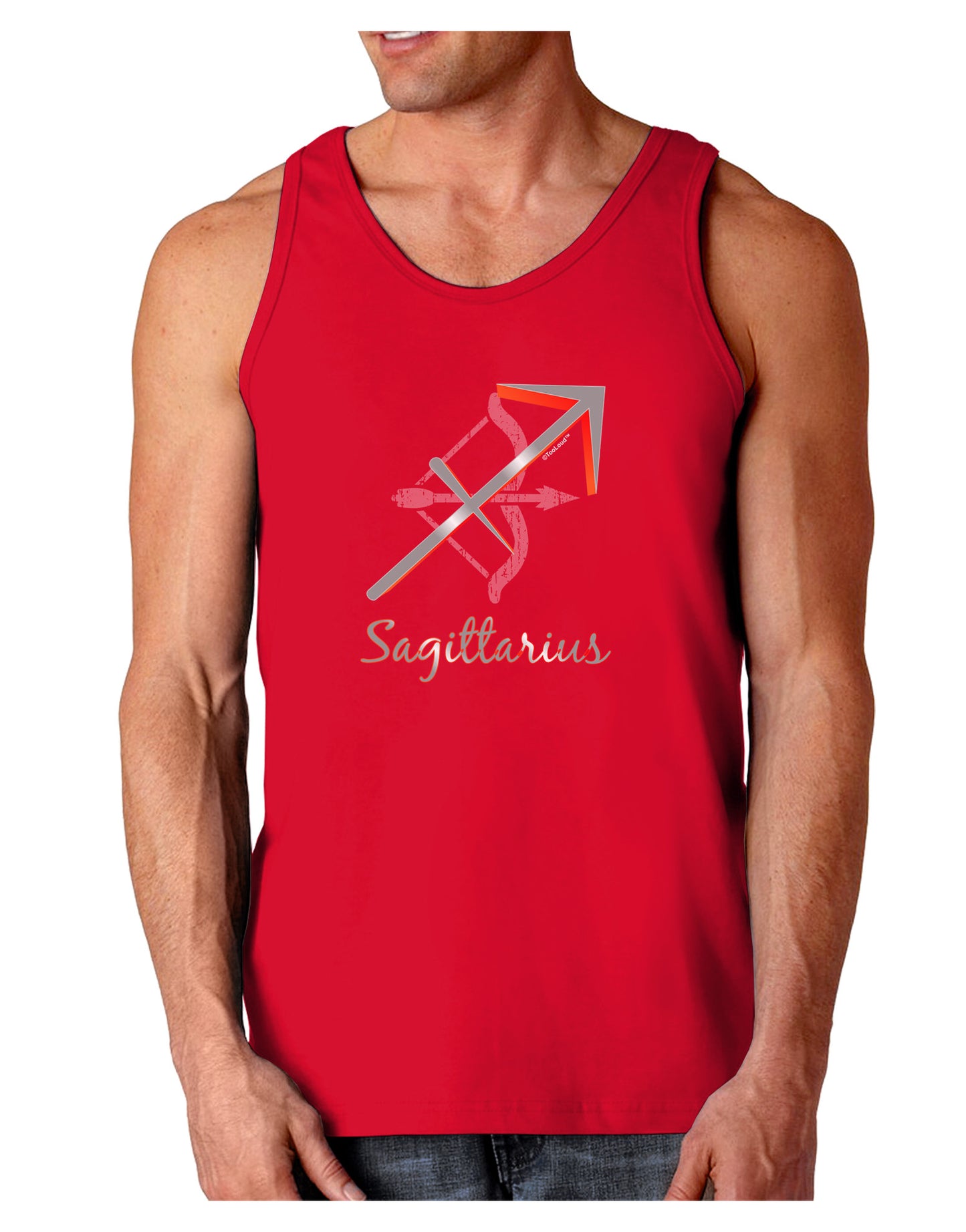 Sagittarius Symbol Dark Loose Tank Top-Mens Loose Tank Top-TooLoud-Red-Small-Davson Sales