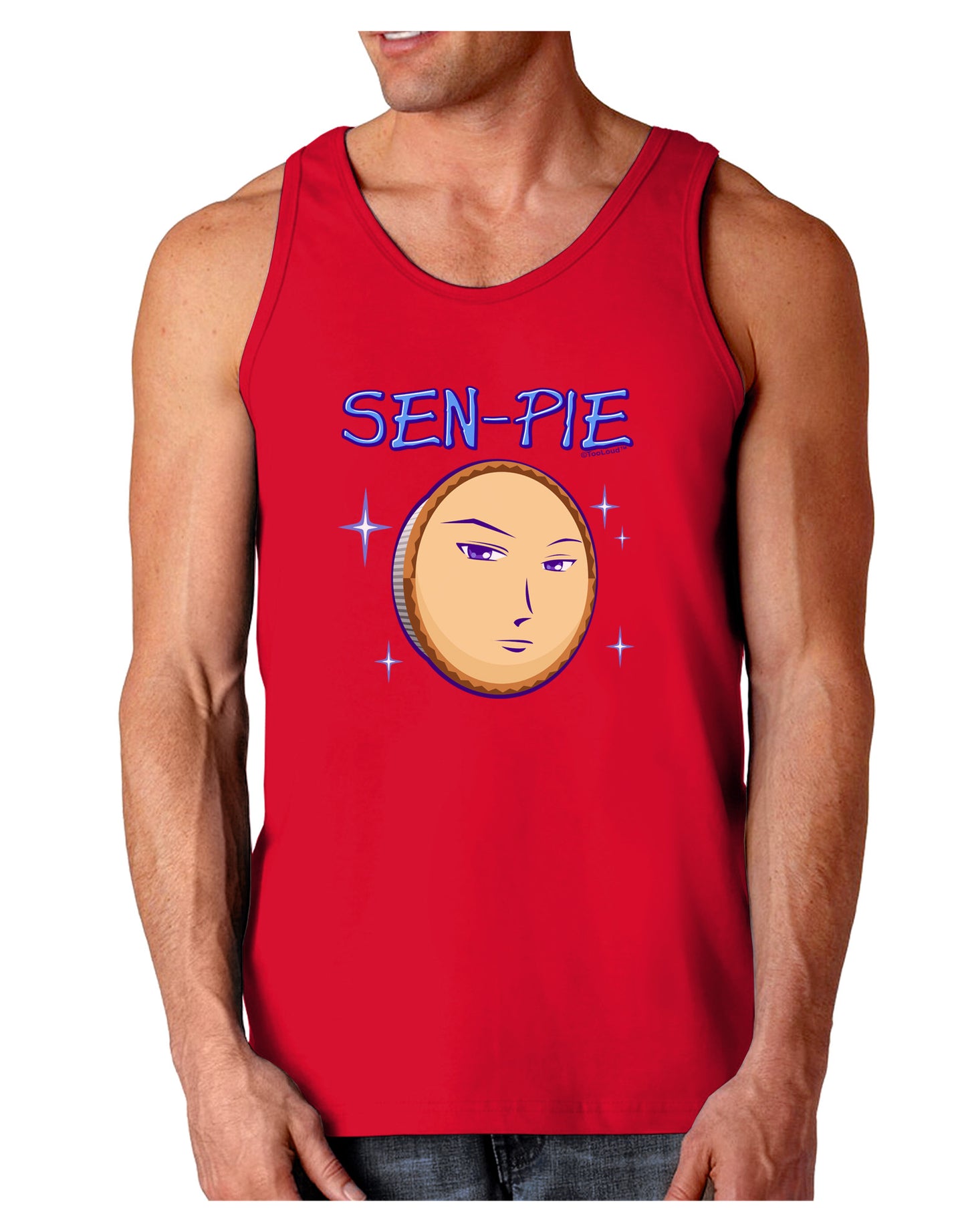 Sen-Pie Sama Kun San Chan Dark Loose Tank Top-Mens Loose Tank Top-TooLoud-Red-Small-Davson Sales