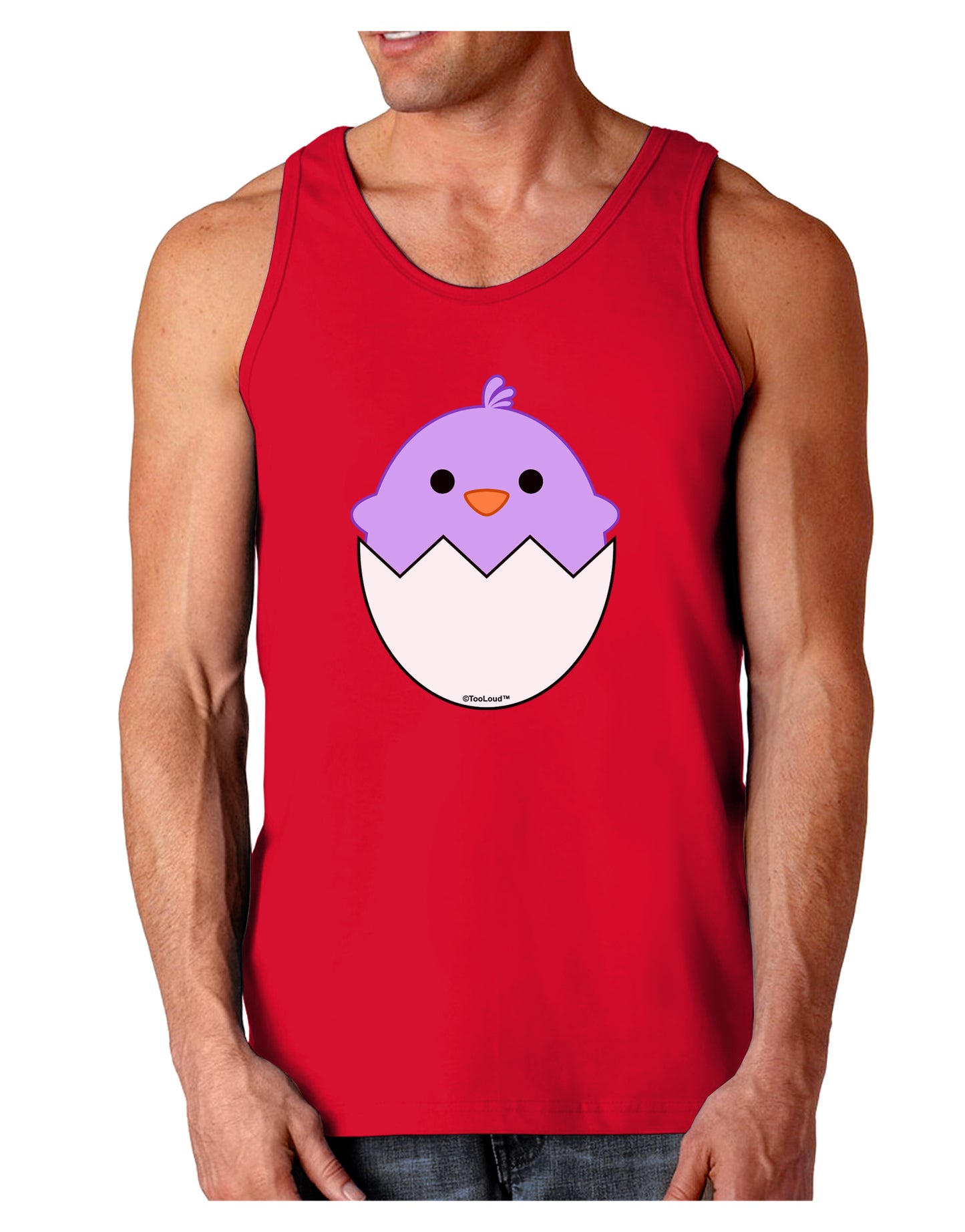 Cute Hatching Chick - Purple Dark Loose Tank Top by TooLoud-Mens Loose Tank Top-TooLoud-Red-Small-Davson Sales
