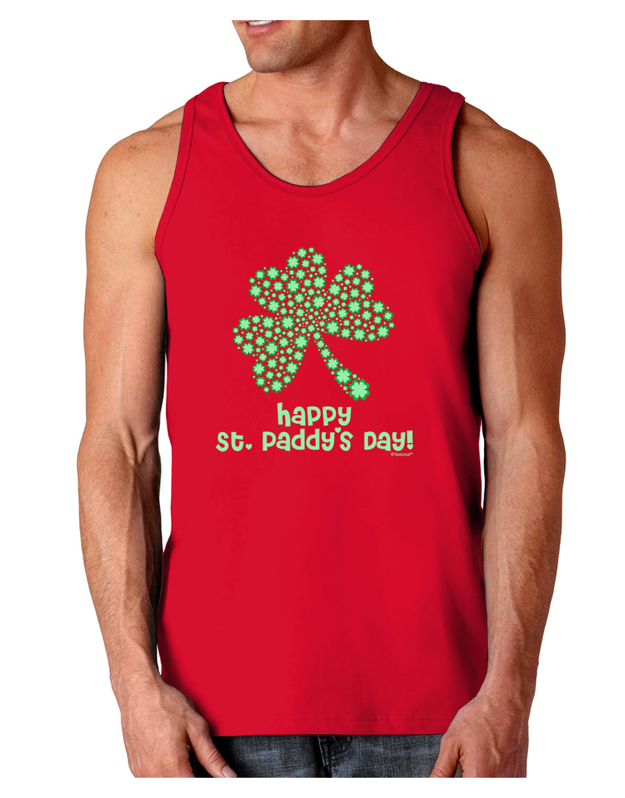 Happy St. Paddy's Day Shamrock Design Dark Loose Tank Top by TooLoud-Mens Loose Tank Top-TooLoud-Black-Small-Davson Sales