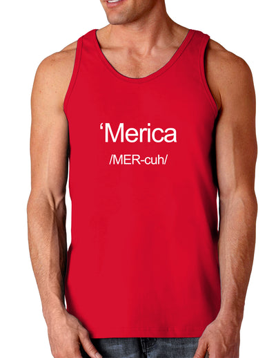 Merica Text Dark Loose Tank Top-Mens Loose Tank Top-TooLoud-Red-Small-Davson Sales