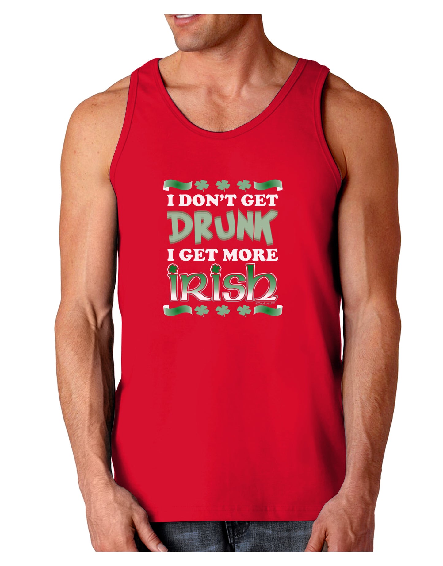 I Don't Get Drunk - Irish Dark Loose Tank Top-Mens Loose Tank Top-TooLoud-Red-Small-Davson Sales