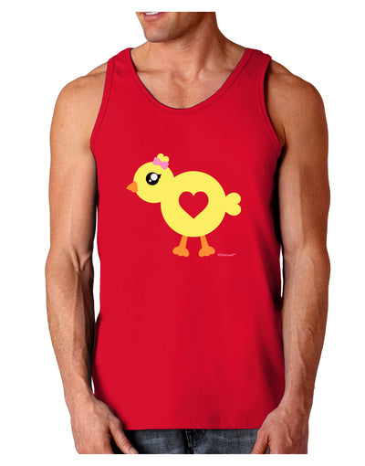 Cute Chick with Bow Dark Loose Tank Top by TooLoud-Mens Loose Tank Top-TooLoud-Red-Small-Davson Sales