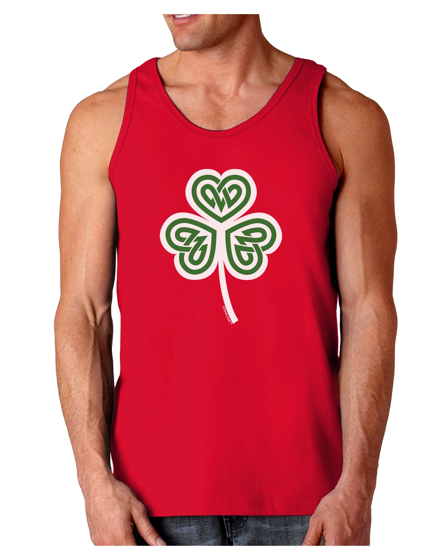 Celtic Knot Irish Shamrock Dark Loose Tank Top-Mens Loose Tank Top-TooLoud-Red-Small-Davson Sales