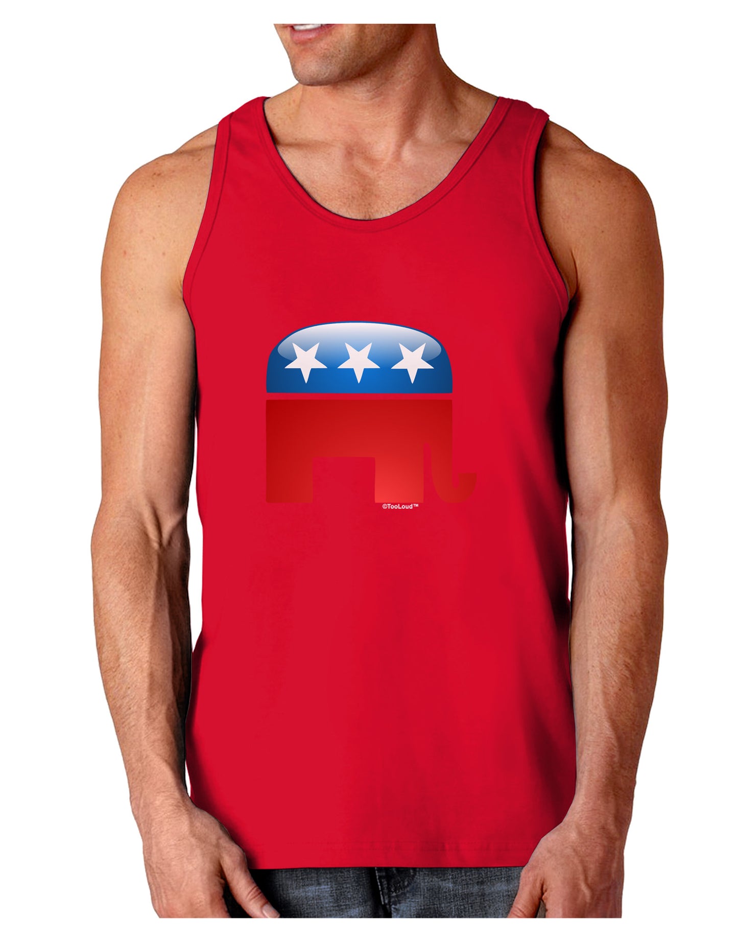 Republican Bubble Symbol Dark Loose Tank Top-Mens Loose Tank Top-TooLoud-Red-Small-Davson Sales