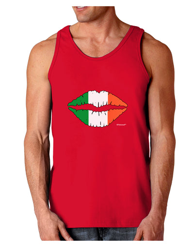 Irish Flag Kiss Dark Loose Tank Top by TooLoud-Mens Loose Tank Top-TooLoud-Red-Small-Davson Sales