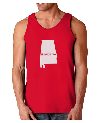 Alabama - United States Shape Dark Loose Tank Top by TooLoud-Mens Loose Tank Top-TooLoud-Red-Small-Davson Sales