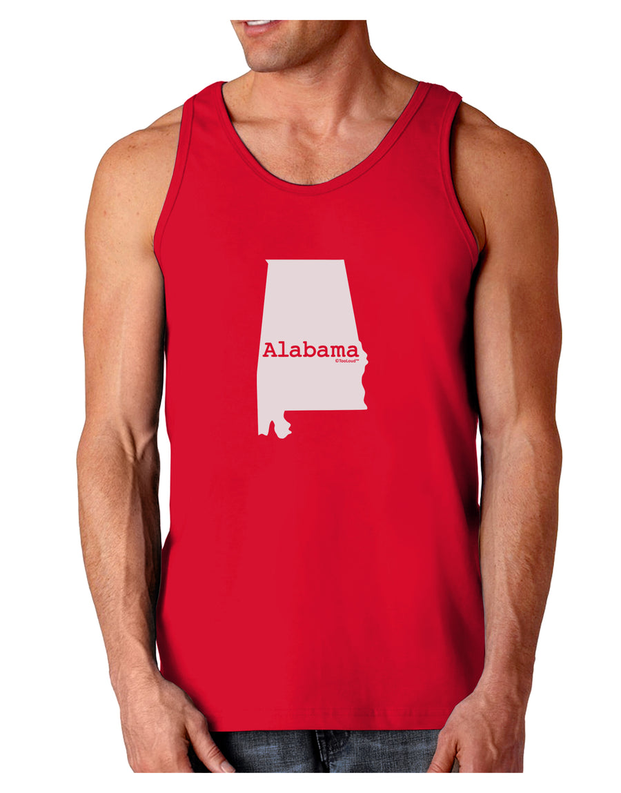 Alabama - United States Shape Dark Loose Tank Top by TooLoud-Mens Loose Tank Top-TooLoud-Black-Small-Davson Sales