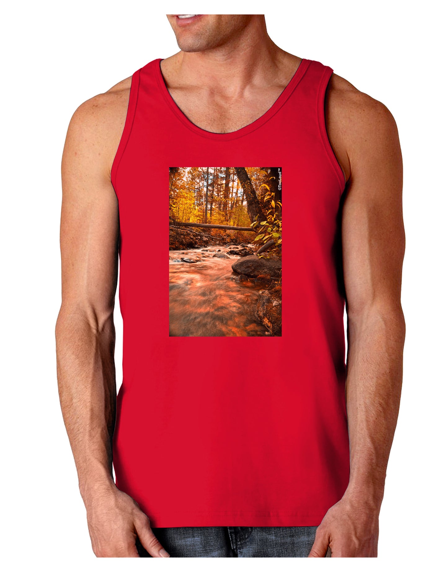 Mt Shavano Colorado Dark Loose Tank Top-Mens Loose Tank Top-TooLoud-Red-Small-Davson Sales