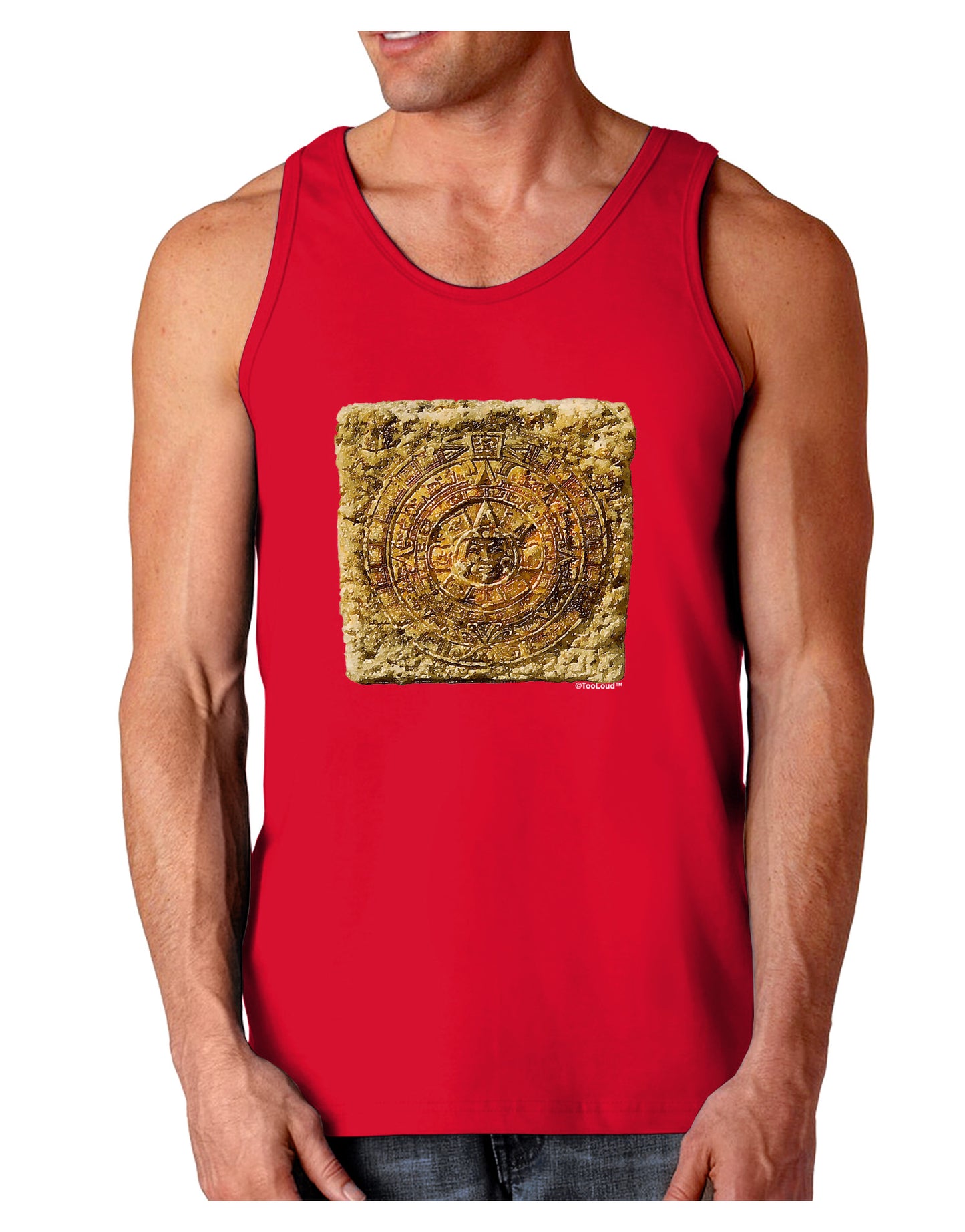 Stone Carving Sepia Dark Loose Tank Top-Mens Loose Tank Top-TooLoud-Red-Small-Davson Sales