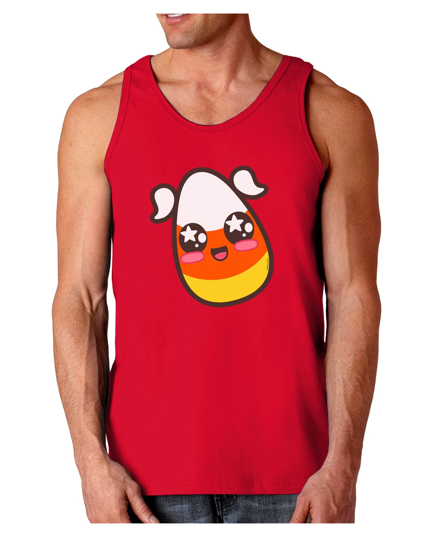 Cute Girl Child Candy Corn Family Halloween Dark Loose Tank Top-Mens Loose Tank Top-TooLoud-Red-Small-Davson Sales