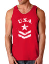 USA Military Star Stencil Logo Dark Loose Tank Top-Mens Loose Tank Top-TooLoud-Red-Small-Davson Sales