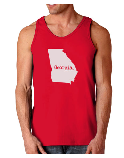 Georgia - United States Shape Dark Loose Tank Top by TooLoud-Mens Loose Tank Top-TooLoud-Red-Small-Davson Sales