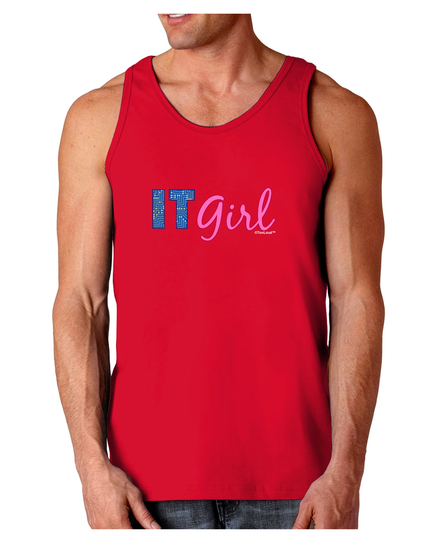 IT Girl Dark Loose Tank Top-Mens Loose Tank Top-TooLoud-Red-Small-Davson Sales