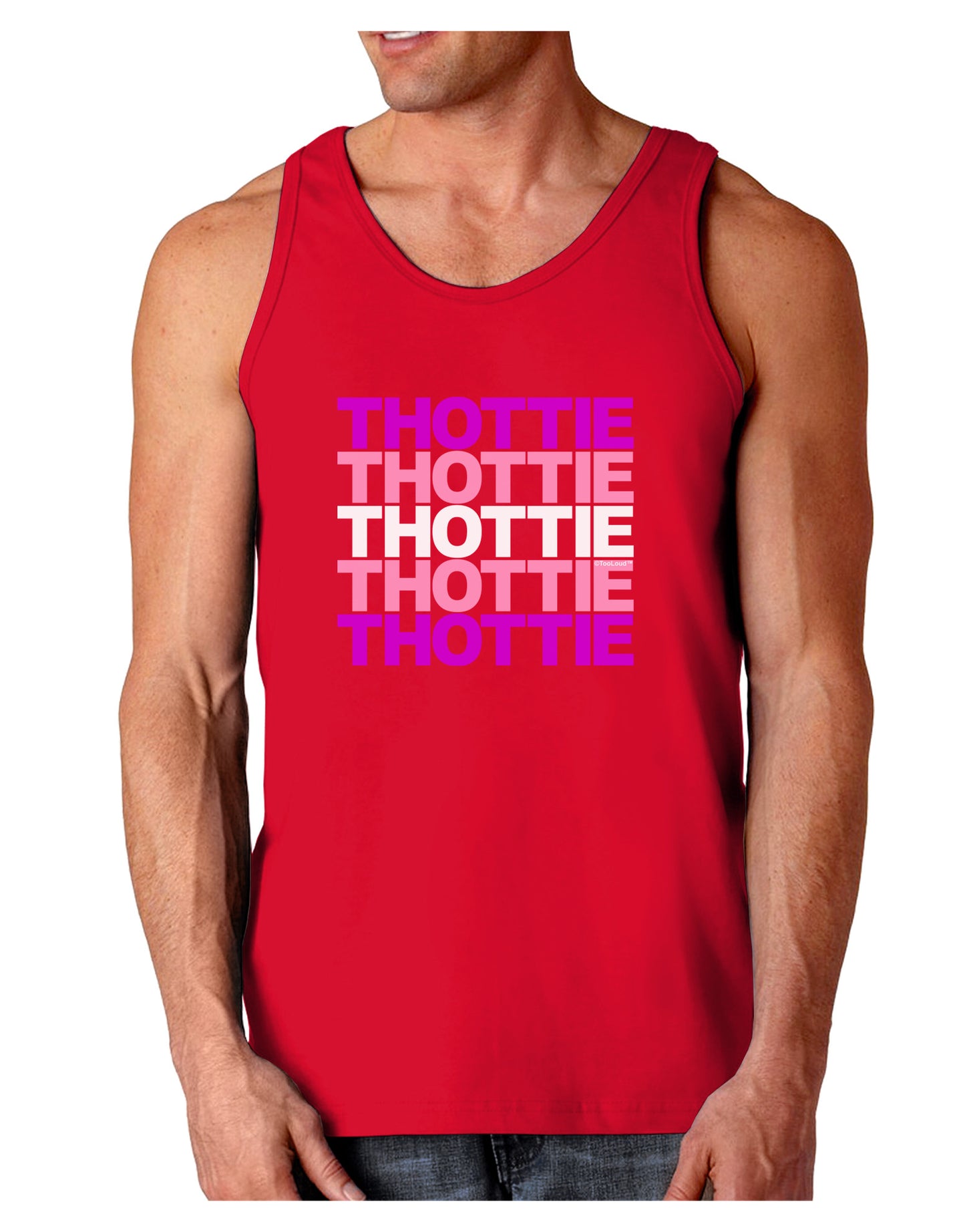 THOTTIE Dark Loose Tank Top-Mens Loose Tank Top-TooLoud-Red-Small-Davson Sales