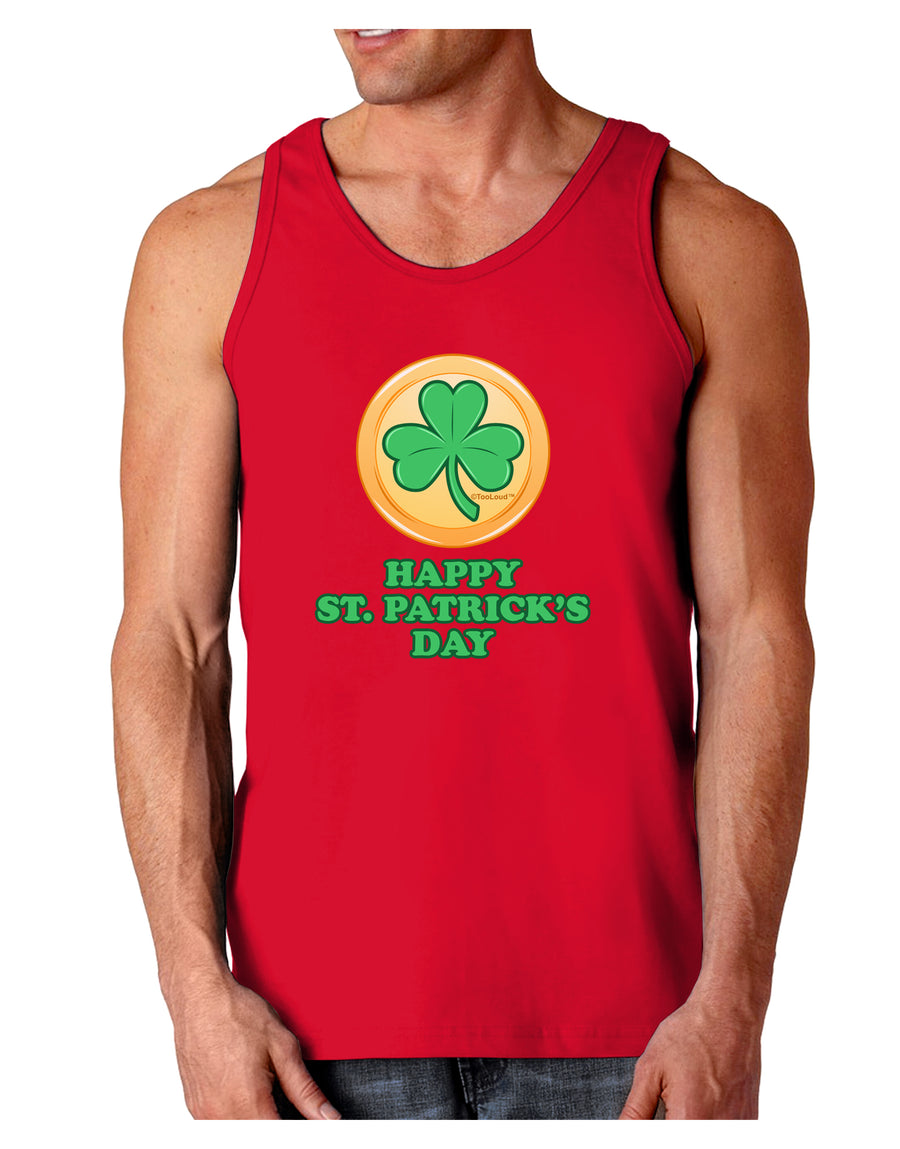 Shamrock Button - St Patrick's Day Dark Loose Tank Top by TooLoud-Mens Loose Tank Top-TooLoud-Black-Small-Davson Sales