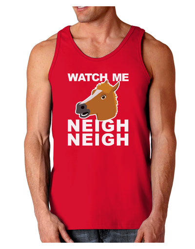 Watch Me Neigh Neigh Dark Loose Tank Top-Mens Loose Tank Top-TooLoud-Red-Small-Davson Sales