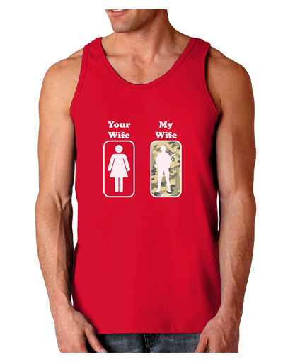 TooLoud Your Wife My Wife Military Dark Loose Tank Top-Mens Loose Tank Top-TooLoud-Red-Small-Davson Sales