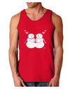 Cute Snowman and Snowwoman Couple Dark Loose Tank Top by TooLoud-Mens Loose Tank Top-TooLoud-Red-Small-Davson Sales