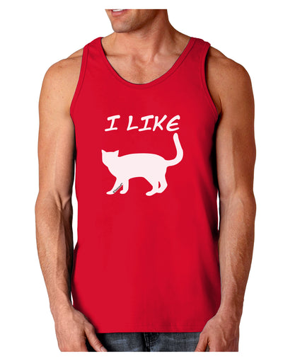 I Like Cat Silhouette Design Dark Loose Tank Top by TooLoud-Mens Loose Tank Top-TooLoud-Red-Small-Davson Sales