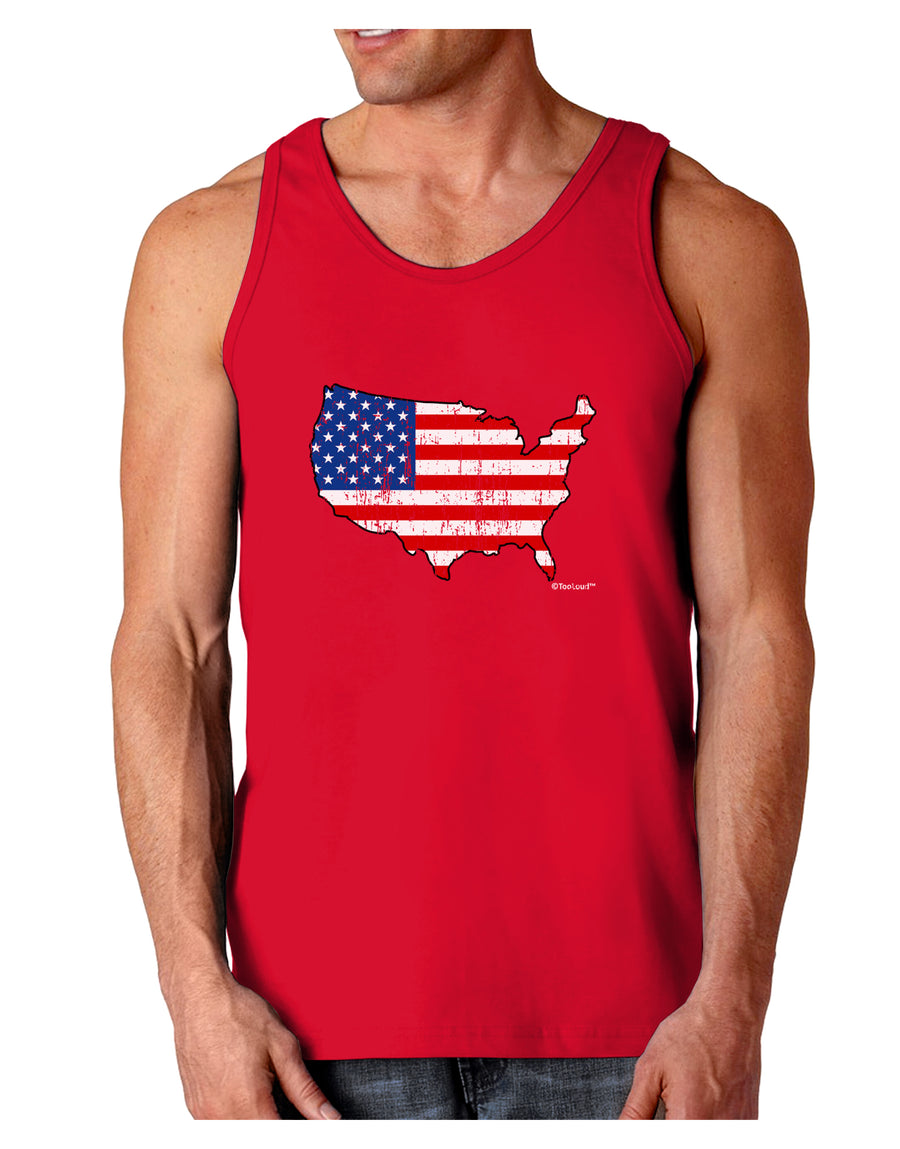 United States Cutout - American Flag Distressed Dark Loose Tank Top by TooLoud-Mens Loose Tank Top-TooLoud-Black-Small-Davson Sales