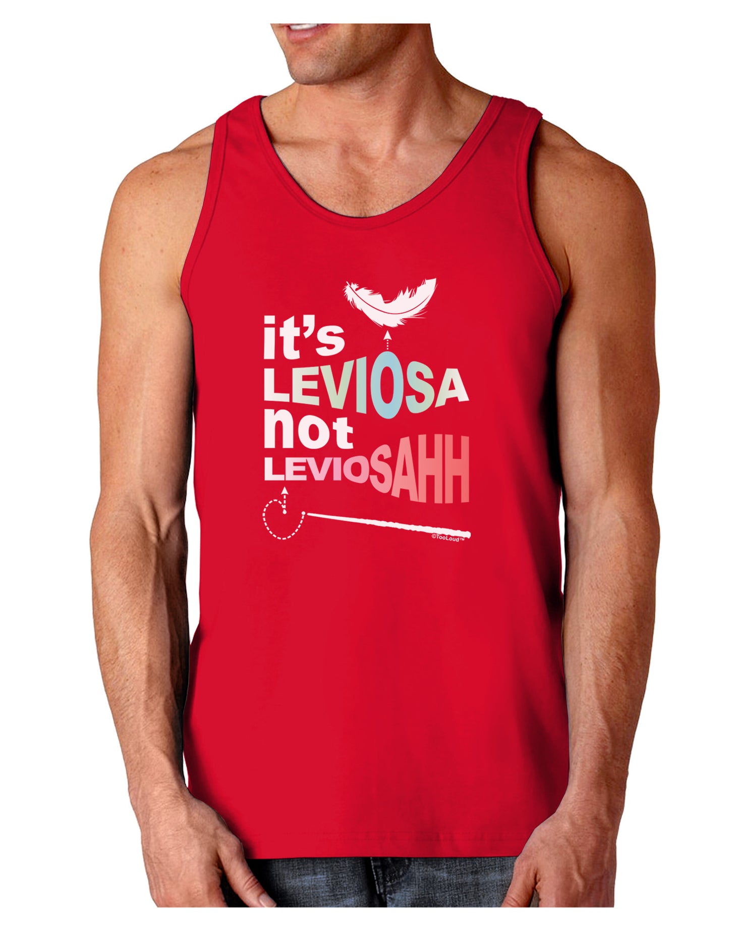 It's LeviOsa not LeviosAHH Dark Loose Tank Top-Mens Loose Tank Top-TooLoud-Red-Small-Davson Sales