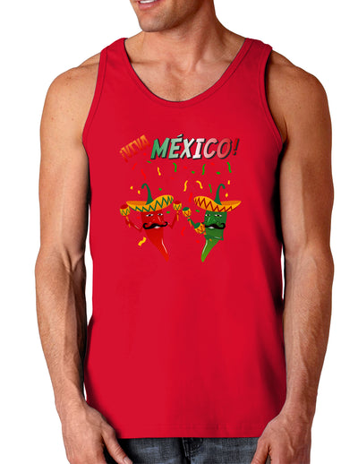 Viva Mexco Chili Peppers Dark Loose Tank Top-Mens Loose Tank Top-TooLoud-Red-Small-Davson Sales