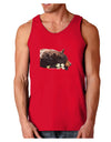 Laying Black Bear Cutout Dark Loose Tank Top-Mens Loose Tank Top-TooLoud-Red-Small-Davson Sales