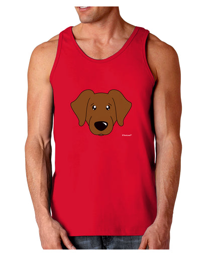 Cute Chocolate Labrador Retriever Dog Dark Loose Tank Top by TooLoud-Mens Loose Tank Top-TooLoud-Red-Small-Davson Sales