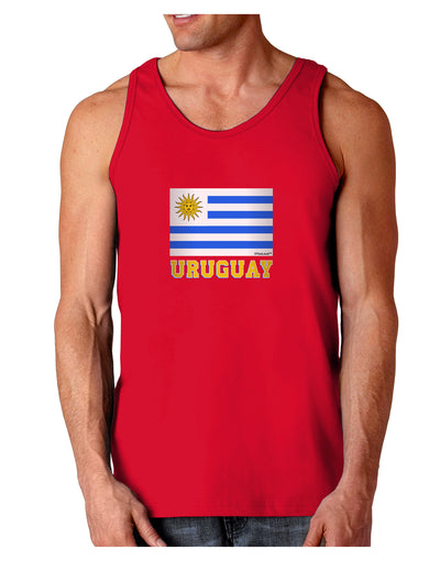 Uruguay Flag Dark Dark Loose Tank Top-Mens Loose Tank Top-TooLoud-Red-Small-Davson Sales