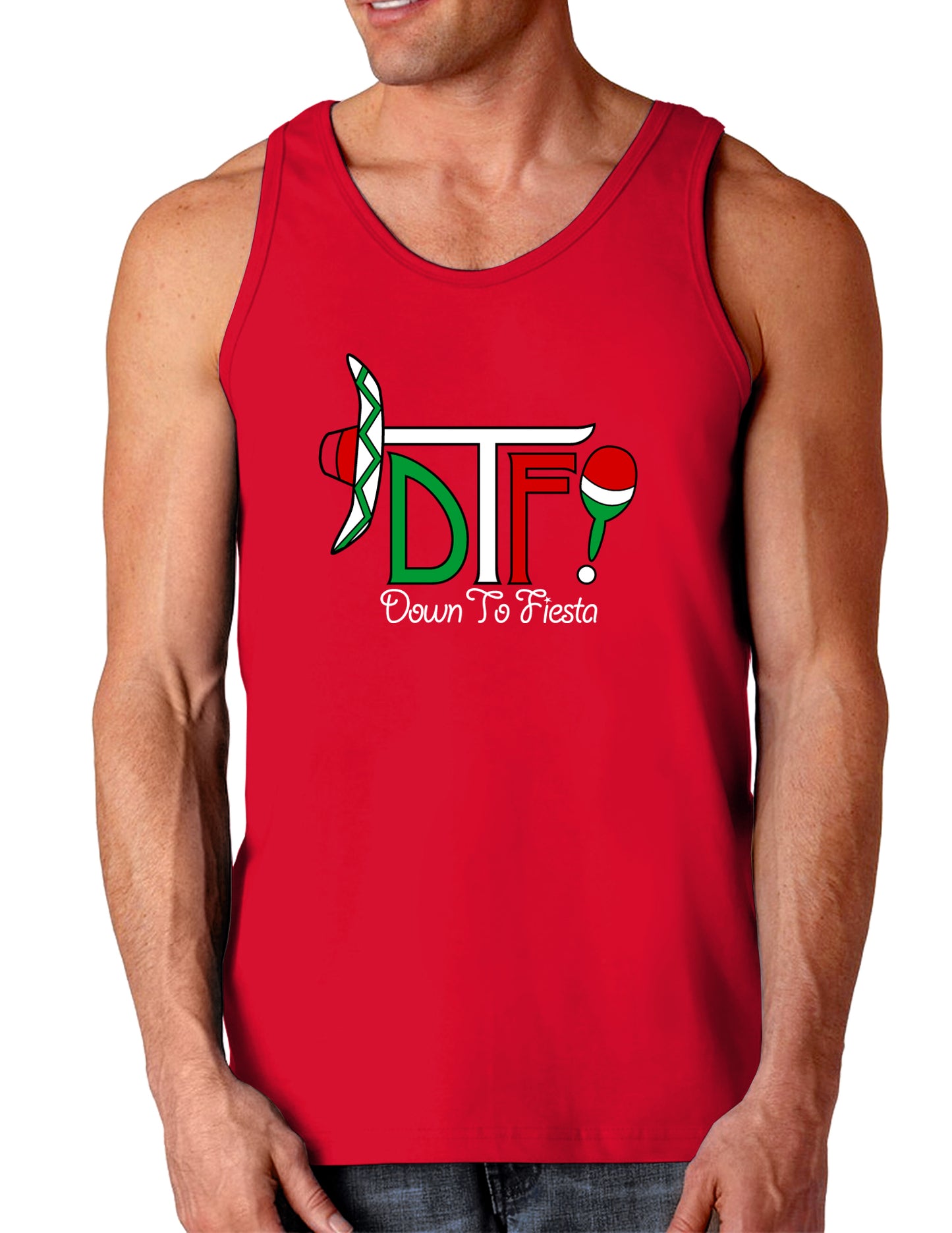 DTF Down To Fiesta Dark Loose Tank Top-Mens Loose Tank Top-TooLoud-Red-Small-Davson Sales