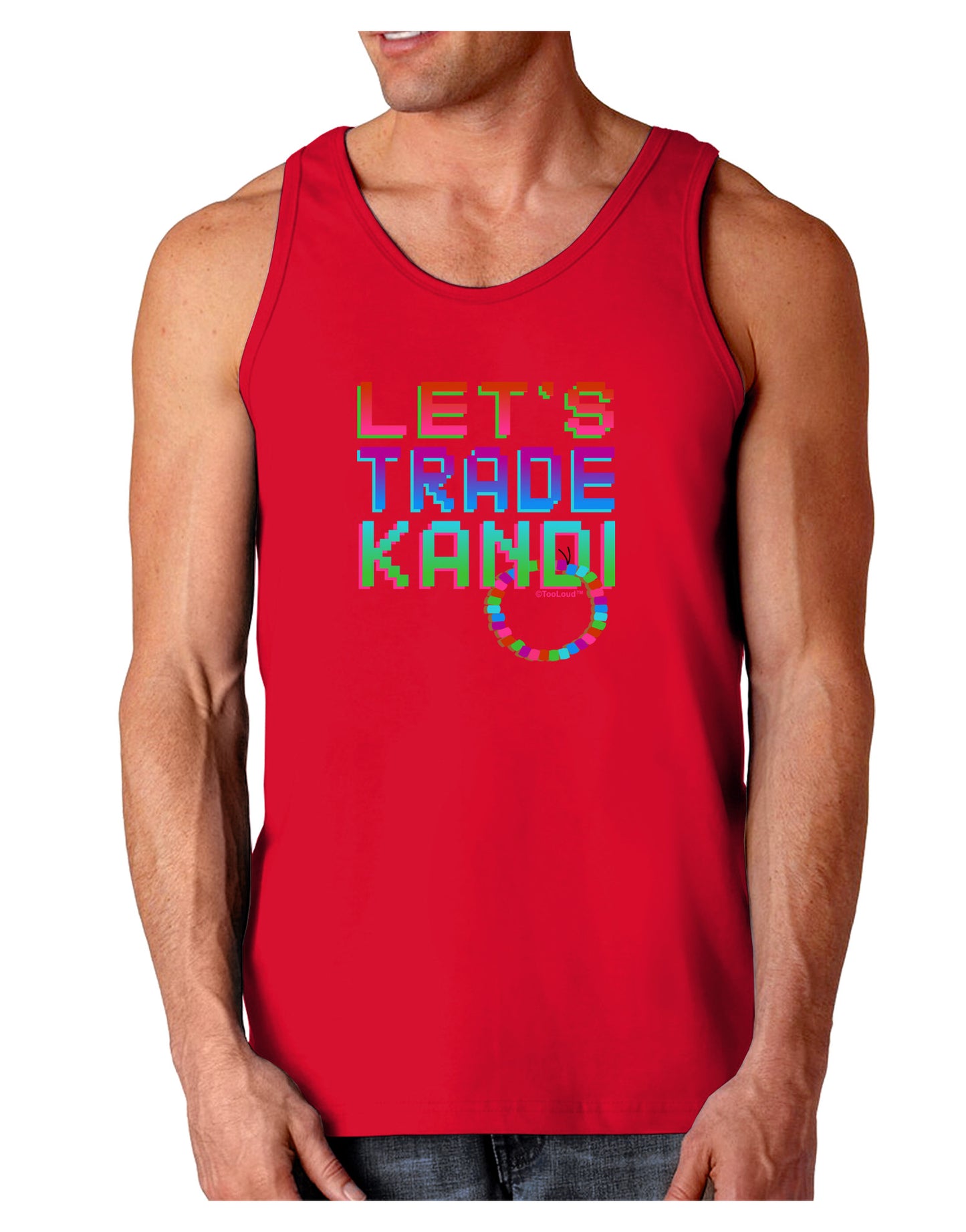 Let's Trade Kandi Dark Loose Tank Top-Mens Loose Tank Top-TooLoud-Red-Small-Davson Sales