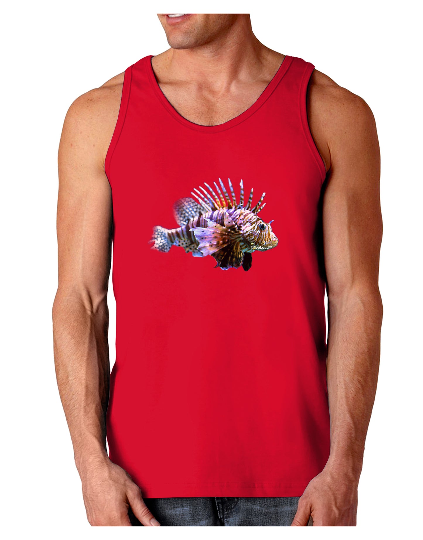 Lionfish Dark Loose Tank Top-Mens Loose Tank Top-TooLoud-Red-Small-Davson Sales