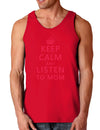 Keep Calm and Listen To Mom Dark Loose Tank Top-Mens Loose Tank Top-TooLoud-Red-Small-Davson Sales