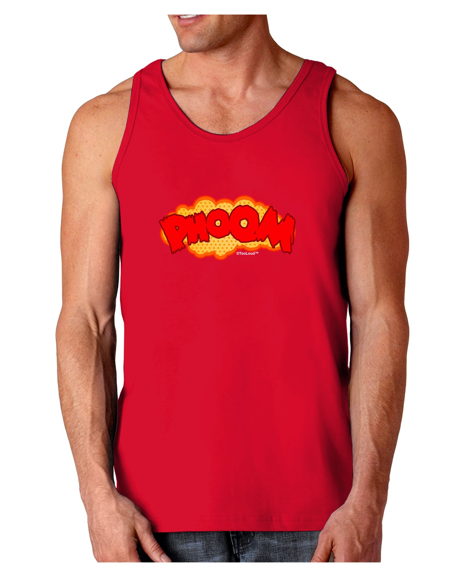 Onomatopoeia PHOOM Dark Loose Tank Top-Mens Loose Tank Top-TooLoud-Red-Small-Davson Sales