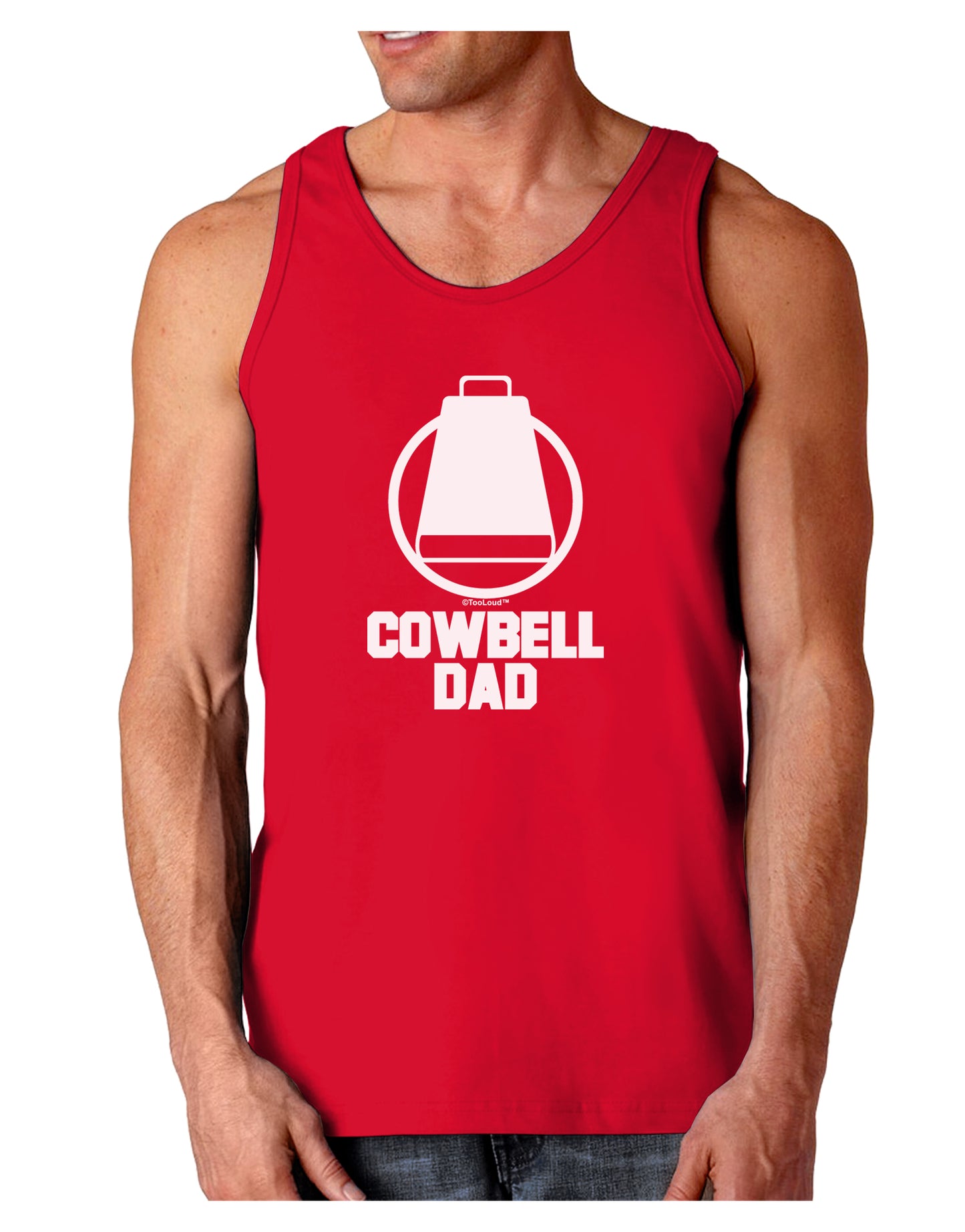 Cowbell Dad Dark Loose Tank Top by TooLoud-Mens Loose Tank Top-TooLoud-Red-Small-Davson Sales